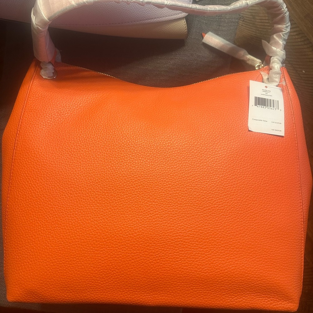 Coral buds medium Kate Spade shoulder bag. NWT - Picture 2 of 3